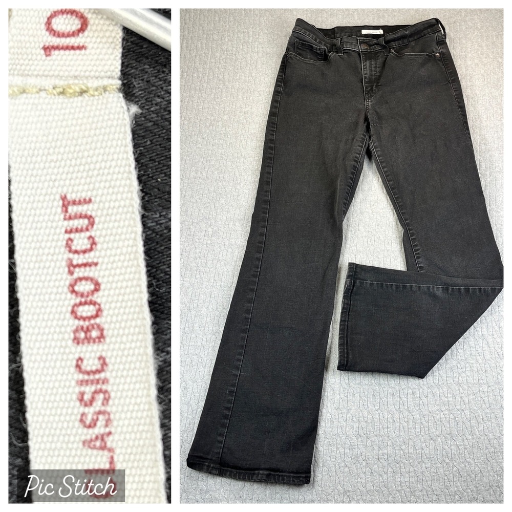 Levi's Bootcut Black Dress Jeans Women Size 10/28X30‎ high rise classic Denim